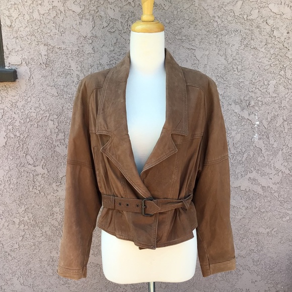 Comint Brown Genuine Leather Jacket Vintage - Picture 1 of 16